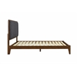 Pemberly Row Queen Channel Tufted Complete Bed in Walnut and Charcoal