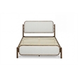 Pemberly Row King Upholstered Wood Complete Bed in Walnut and Beige