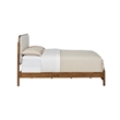 Pemberly Row King Upholstered Wood Complete Bed in Walnut and Beige