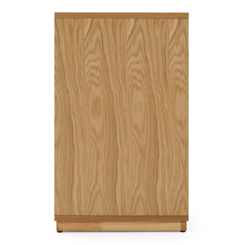 Pemberly Row Modern 6 Drawer Dresser with Shelves in Natural Oak