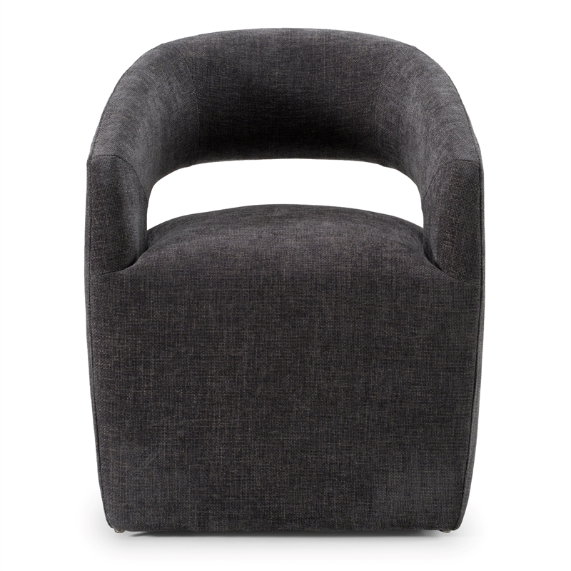 Pemberly Row Modern Upholstered Fabric Dining Chair in Dark Gray