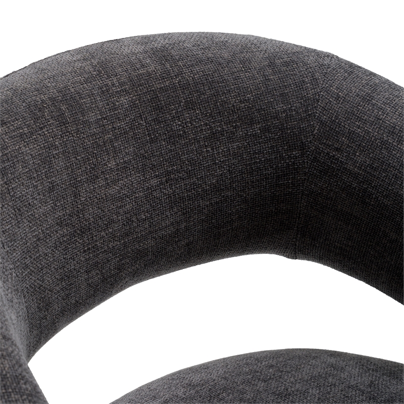 Pemberly Row Modern Upholstered Fabric Dining Chair in Dark Gray
