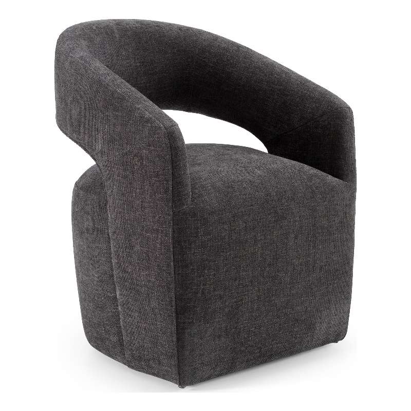 Pemberly Row Modern Upholstered Fabric Dining Chair in Dark Gray