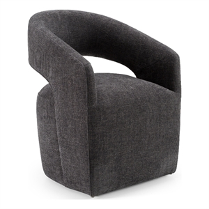 Pemberly Row Modern Upholstered Fabric Dining Chair in Dark Gray