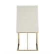 Pemberly Row Fabric Dining Chair with Antique Brass Legs in Off White