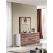 Pemberly Row Italian Mid-Century 39x41 Inch Wall Mirror in Cherry Veneer