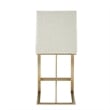 Pemberly Row Modern Fabric & Antique Brass Counter Chair in Off White