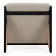 Pemberly Row Fabric & Rattan Accent Chair in Beige & Black Walnut