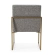Pemberly Row Modern Fabric & Antique Brass Dining Chair in Grey