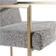 Pemberly Row Modern Fabric & Antique Brass Dining Chair in Grey