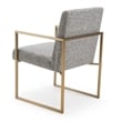 Pemberly Row Modern Fabric & Antique Brass Dining Chair in Grey