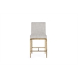 Pemberly Row Modern Upholstered Linen & Brass Counter Chair in Off White