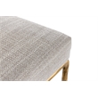 Pemberly Row Modern Upholstered Linen & Brass Counter Chair in Off White