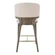 Pemberly Row Mid-Century Vegan Leather Counter Chair in Beige & Grey Ash