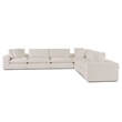 Pemberly Row Modern 43x43 Inch Fabric Modular Armless Seat in Off White