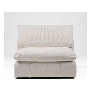 Pemberly Row Modern 43x43 Inch Fabric Modular Armless Seat in Off White
