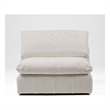 Pemberly Row Modern 43x43 Inch Fabric Modular Armless Seat in Off White