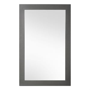 Pemberly Row Modern Rectangular Wall Mirror with Thick Frame in Matte Gray