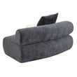Pemberly Row Curved Modular Armless Seat with 2 Throw Pillows in Dark Gray