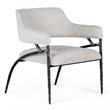 Pemberly Row Modern Fabric & Forged Metal Accent Chair in Off White