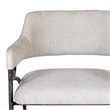 Pemberly Row Modern Fabric & Forged Metal Accent Chair in Off White