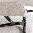 Pemberly Row Modern Fabric & Forged Metal Accent Chair in Off White