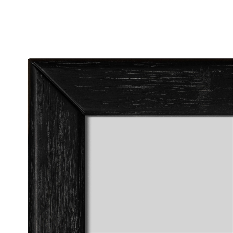 Pemberly Row Modern Rectangular Solid Acacia Dresser Mirror in Black