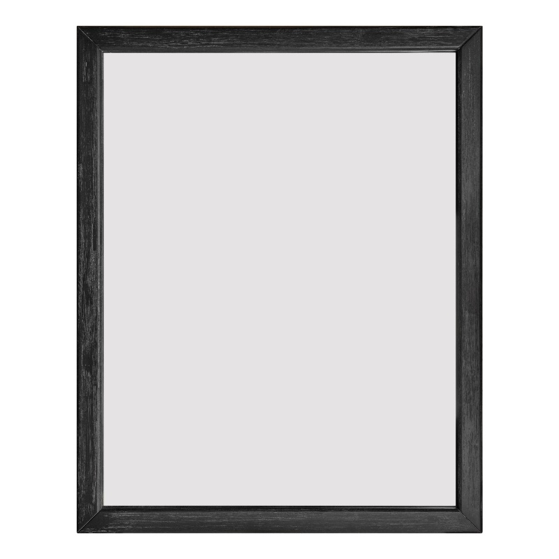 Pemberly Row Modern Rectangular Solid Acacia Dresser Mirror in Black