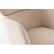 Pemberly Row Modern Vegan Leather Dining Chair in Beige & Rose Gold