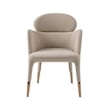 Pemberly Row Modern Vegan Leather Dining Chair in Beige & Rose Gold