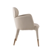 Pemberly Row Modern Vegan Leather Dining Chair in Beige & Rose Gold