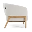 Pemberly Row Mid-Century Fabric Accent Chair with Walnut Legs in Off White