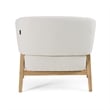 Pemberly Row Mid-Century Fabric Accent Chair with Walnut Legs in Off White