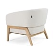 Pemberly Row Mid-Century Fabric Accent Chair with Walnut Legs in Off White