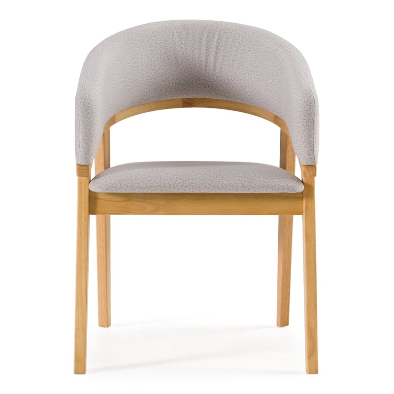 Pemberly Row Mid-Century Dining Chair in Gray & Natural Oak Finish