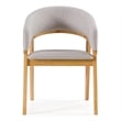 Pemberly Row Mid-Century Dining Chair in Gray & Natural Oak Finish