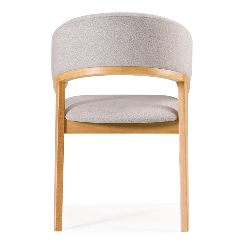 Pemberly Row Mid-Century Dining Chair in Gray & Natural Oak Finish