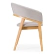 Pemberly Row Mid-Century Dining Chair in Gray & Natural Oak Finish
