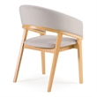 Pemberly Row Mid-Century Dining Chair in Gray & Natural Oak Finish