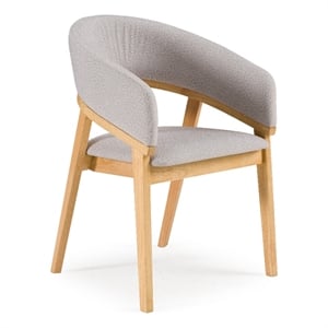 Pemberly Row Mid-Century Dining Chair in Gray & Natural Oak Finish