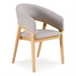 Pemberly Row Mid-Century Dining Chair in Gray & Natural Oak Finish