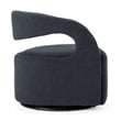 Pemberly Row Modern Fabric Swivel Accent Chair with Flared Arms in Charcoal