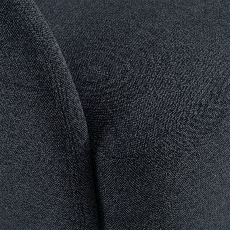 Pemberly Row Modern Fabric Swivel Accent Chair with Flared Arms in Charcoal