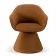 Pemberly Row Modern Fabric Swivel Dining Chair in Rust Khaki Mohair