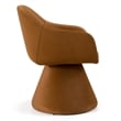 Pemberly Row Modern Fabric Swivel Dining Chair in Rust Khaki Mohair