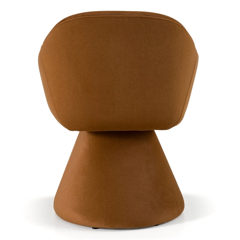 Pemberly Row Modern Fabric Swivel Dining Chair in Rust Khaki Mohair