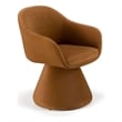Pemberly Row Modern Fabric Swivel Dining Chair in Rust Khaki Mohair