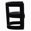 Pemberly Row Modern Velvet Accent Chair with Tuxedo Arms in Black
