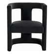 Pemberly Row Modern Velvet Accent Chair with Tuxedo Arms in Black