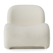Pemberly Row Modern Upholstered Accent Chair with Chrome Base in White
